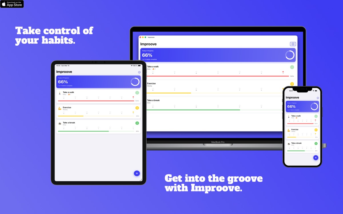 Improove running on iPhone, iPad, and Mac